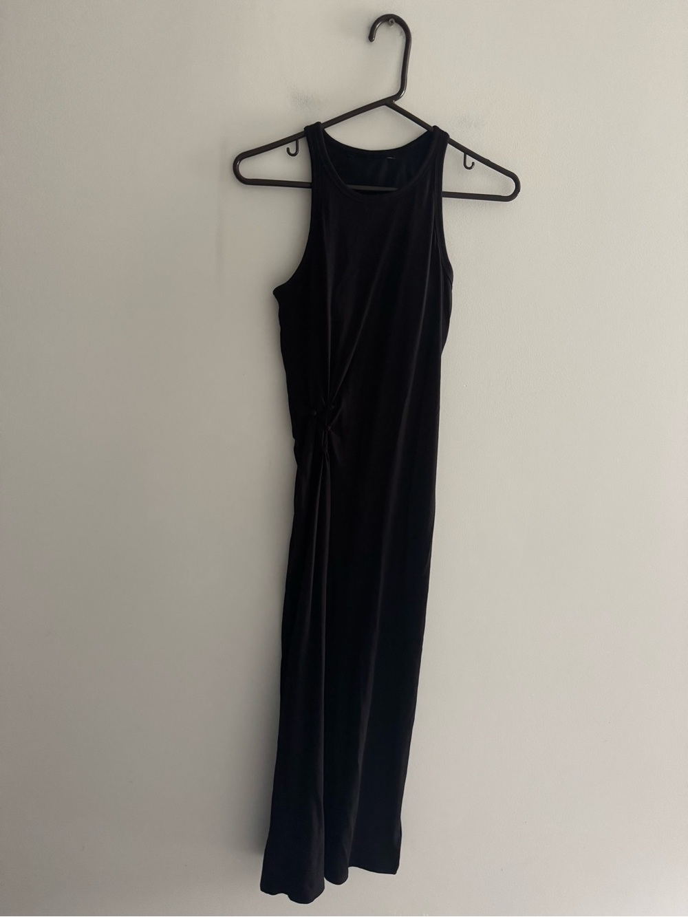 Athleta Black Sleeveless Knot-Detail Maxi Dress